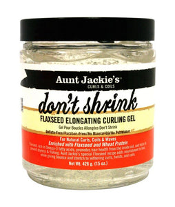 AUNT JACKIE'S DON'T SHRINK FLAXSEED ELONGATING CURLING GEL 15 OZ - All Star Beauty Complex