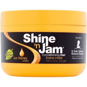 Ampro Shine n Jam Conditioning Gel Extra Hold 8oz - All Star Beauty Complex