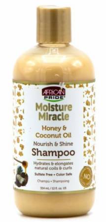 African Pride Moisture Miracle Honey & Coconut Oil Shampoo 12oz - All Star Beauty Complex